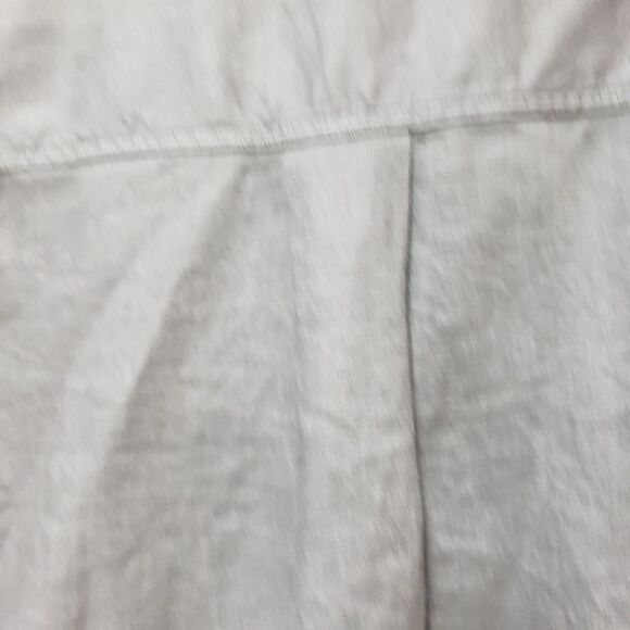 Women’s Ellen Tracy Gray 100% Linen Roll Tab Sleeve Zipper Front Blouse Sz S NWT - Picture 10 of 14